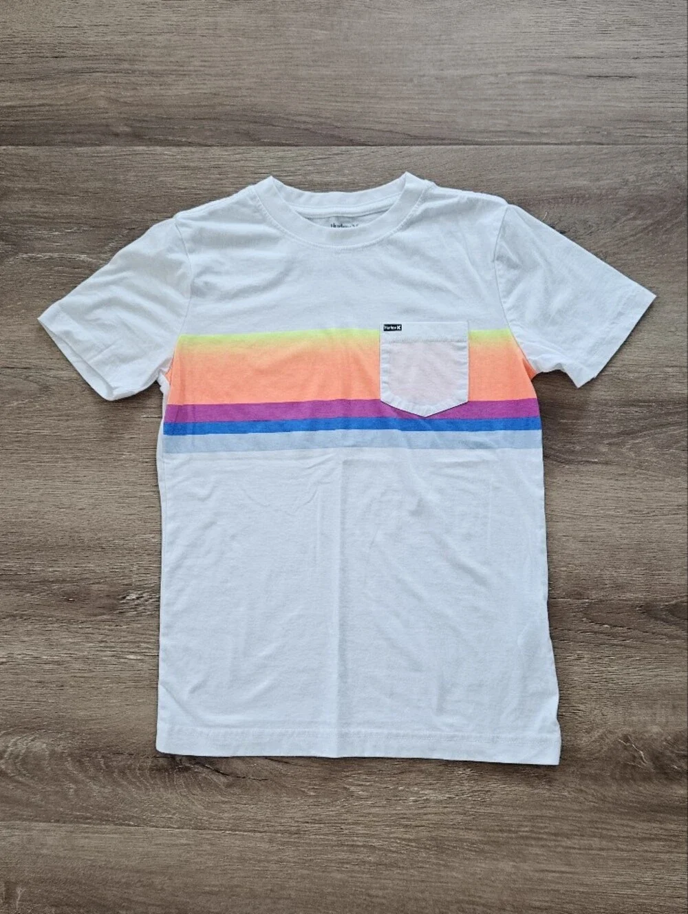 Hurley Kids Short Sleeve Tee Light Blue and White Stripes Size M - Set Of 2